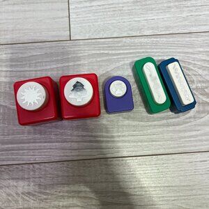 Craft Punch Paper Cutting Shape - Lot of 5 - Christmas Tree - Paw Print - Border